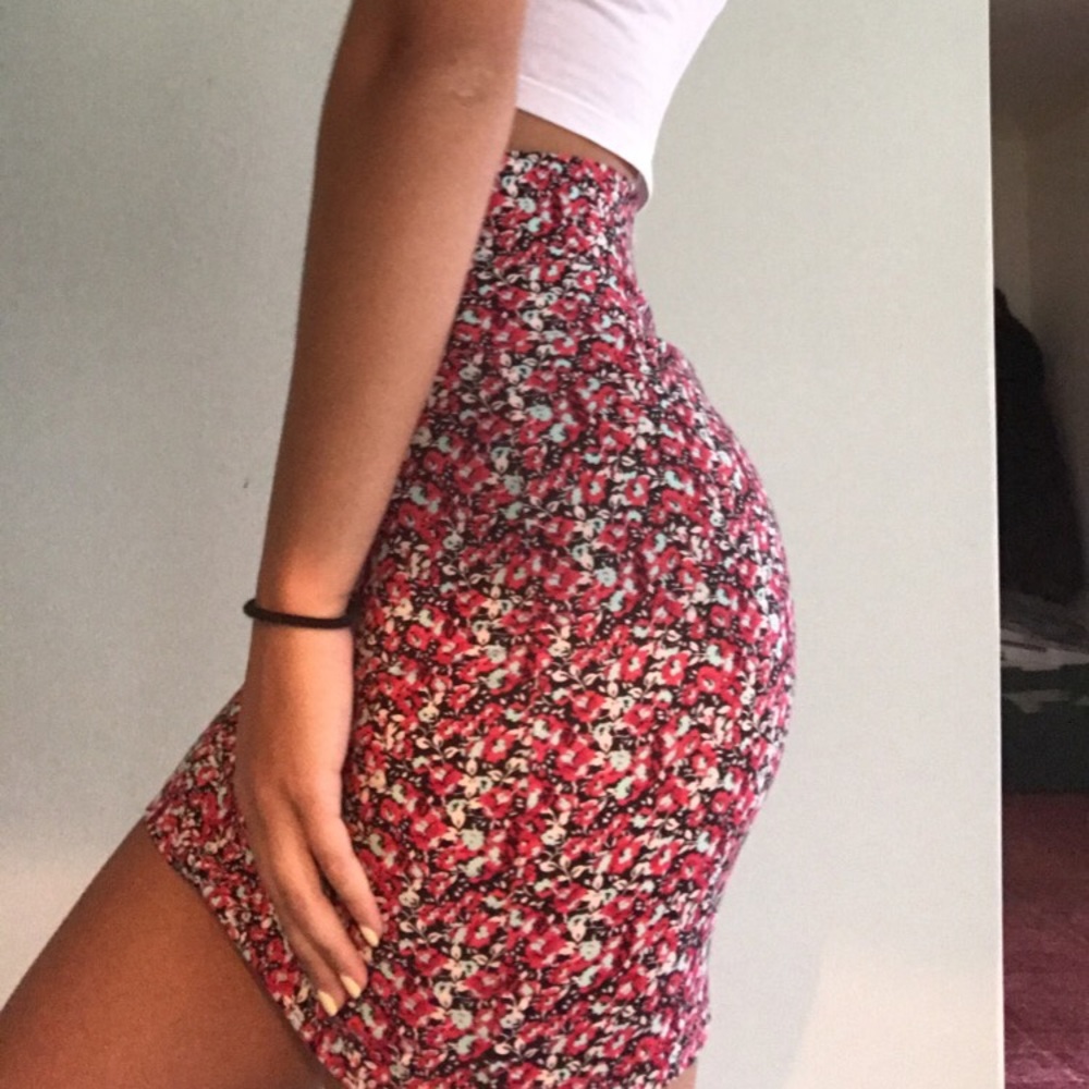 Floral tight mini skirt/top